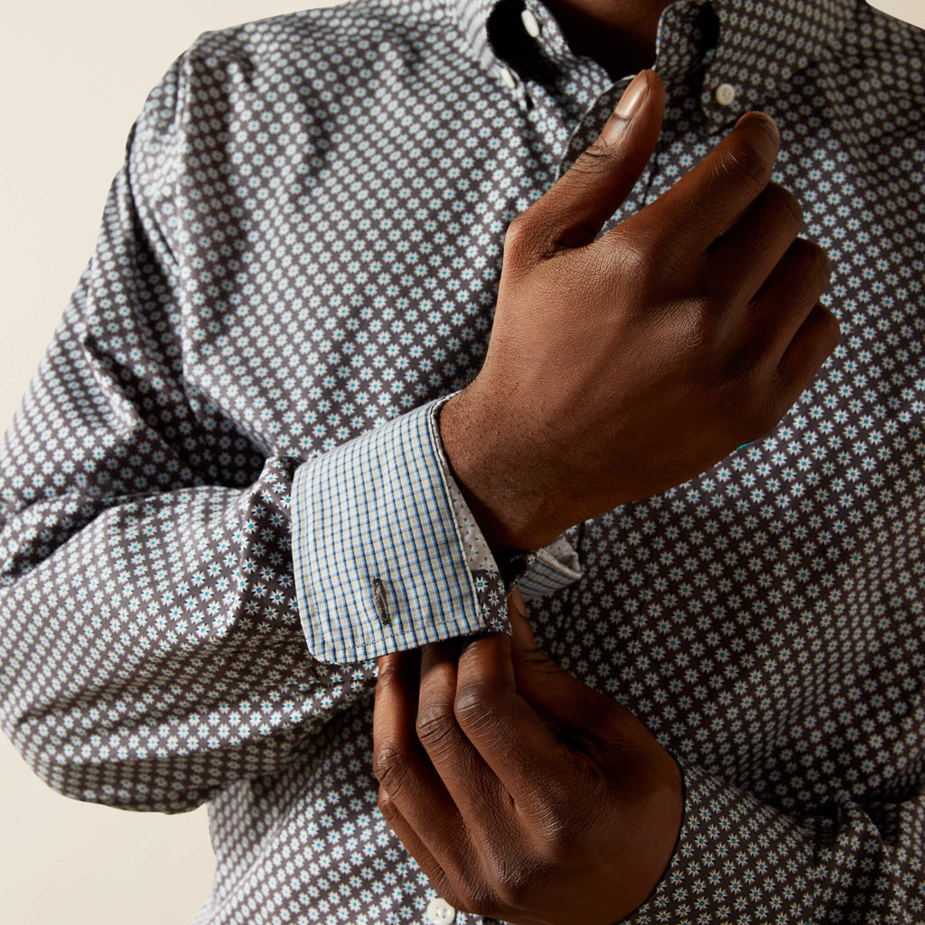 Ariat Wrinkle Free Caleb Classic Fit Shirt in Dark Grey
