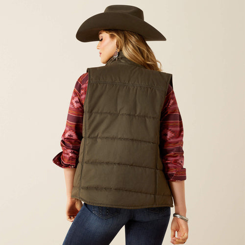 Ariat Grizzly Quilted Vest in Earth, back