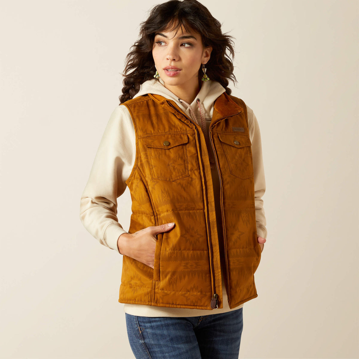 Ariat Grizzly Quilted Vest in Brumbly Print