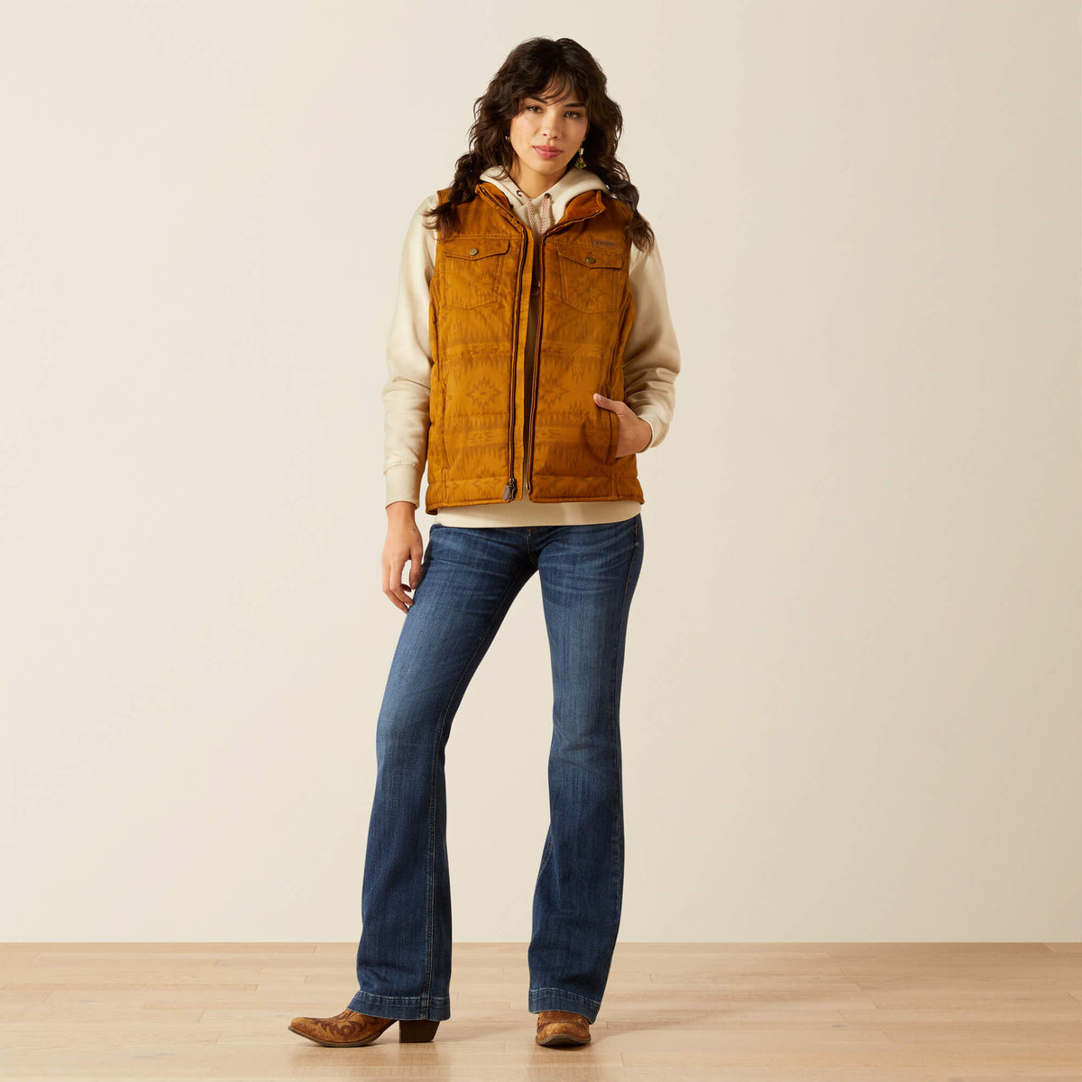 Ariat Grizzly Quilted Vest in Brumbly Print