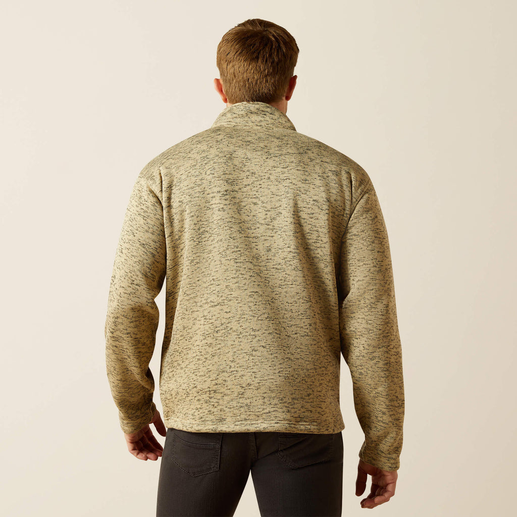 Ariat Caldwell 1/4 Button Sweater – Beige Southwest, back