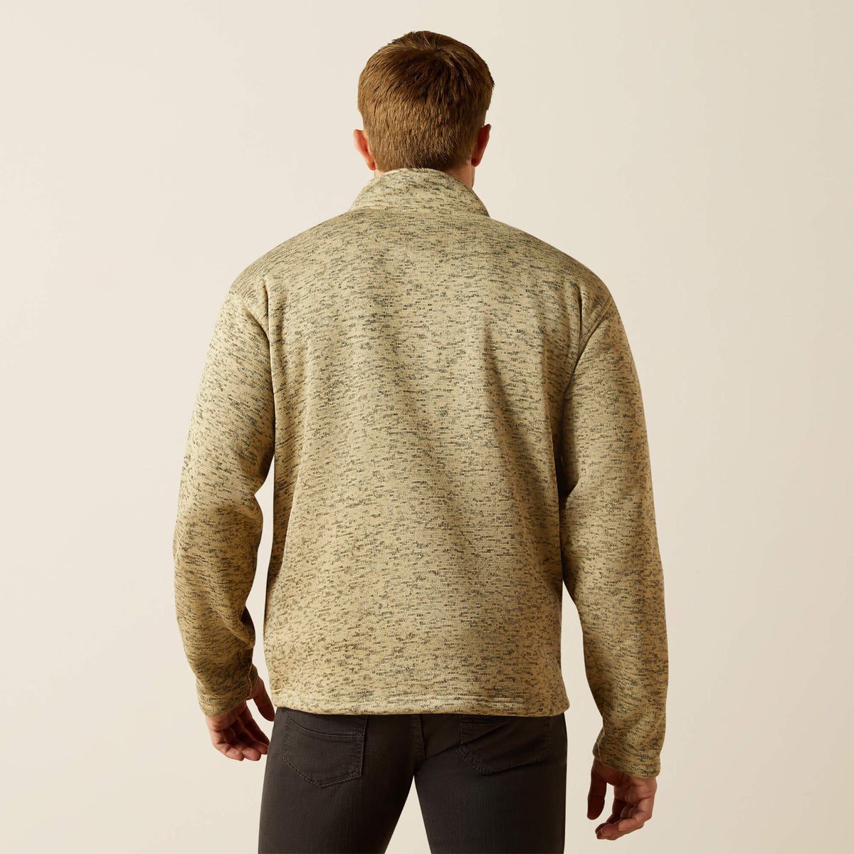 Ariat Caldwell 1/4 Button Sweater – Beige Southwest, back