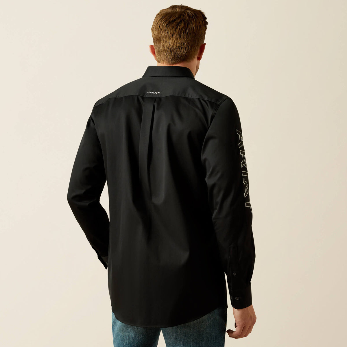 Ariat Team Logo Twill Fitted Shirt in Black/Grey
