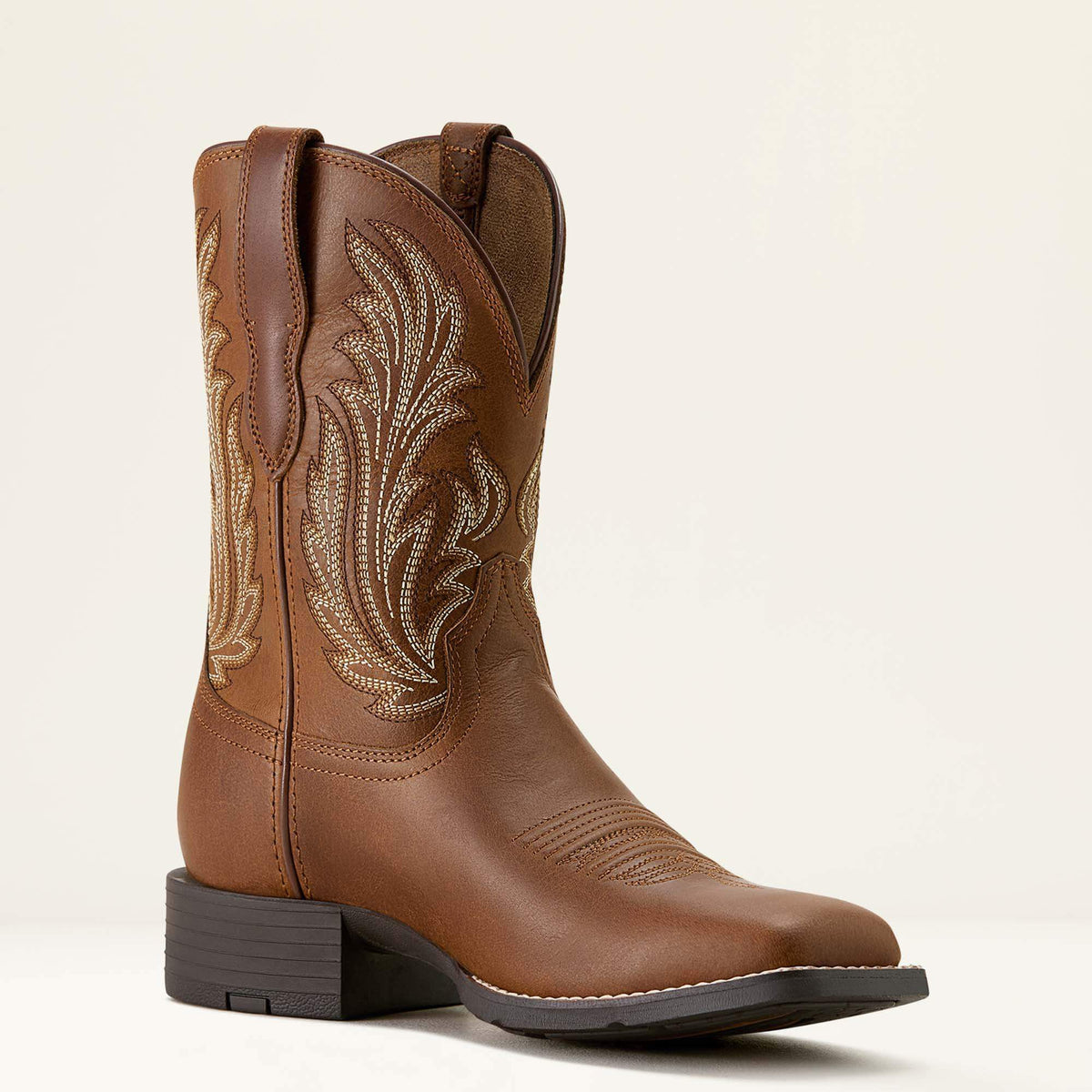 Ariat Round Up Filly Wide Square Toe Western Boot Sorrel Crunch - medial