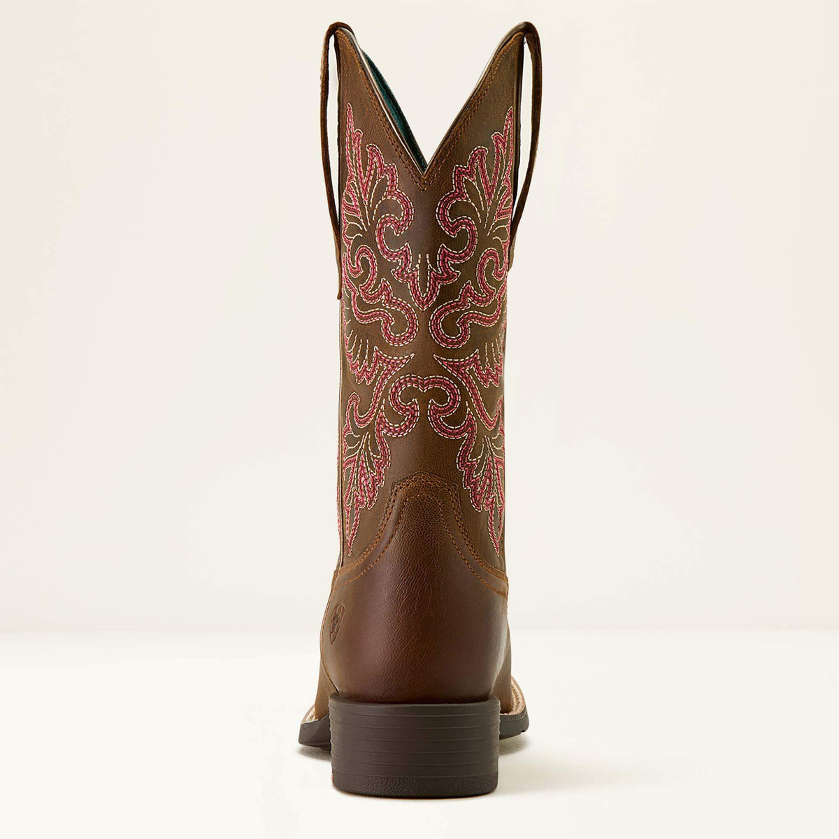 Ariat Round Up StretchFit Wide Square Toe Western Boot Sassy Brown - heel