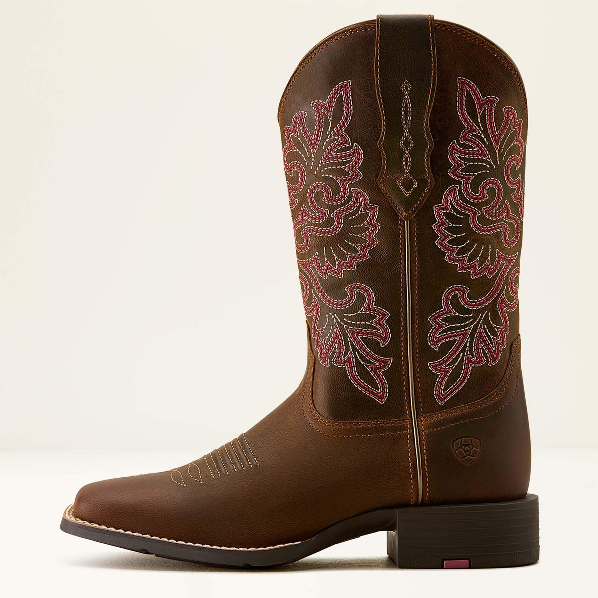 Ariat Round Up StretchFit Wide Square Toe Western Boot Sassy Brown - side