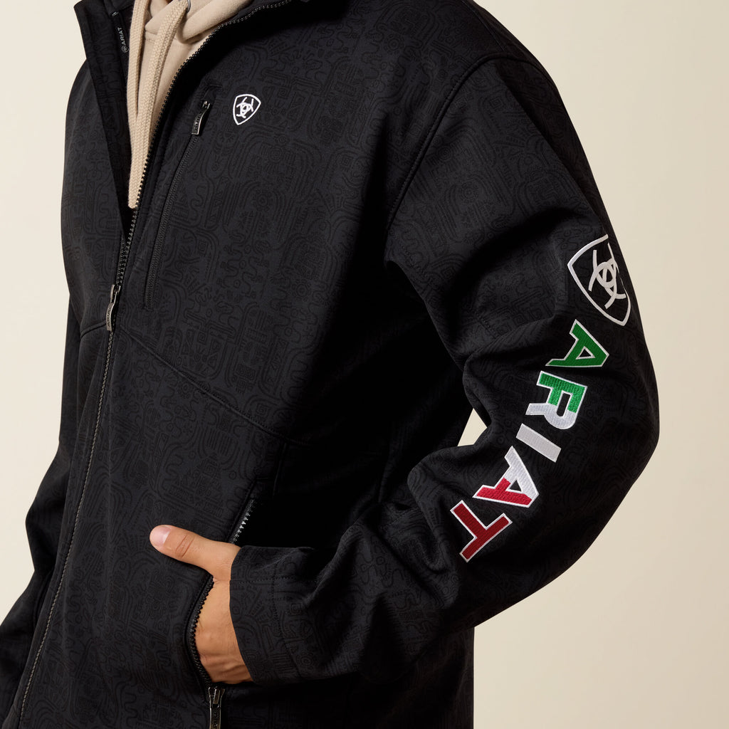Ariat Logo Softshell Jacket – Black/Mexico, detail 1