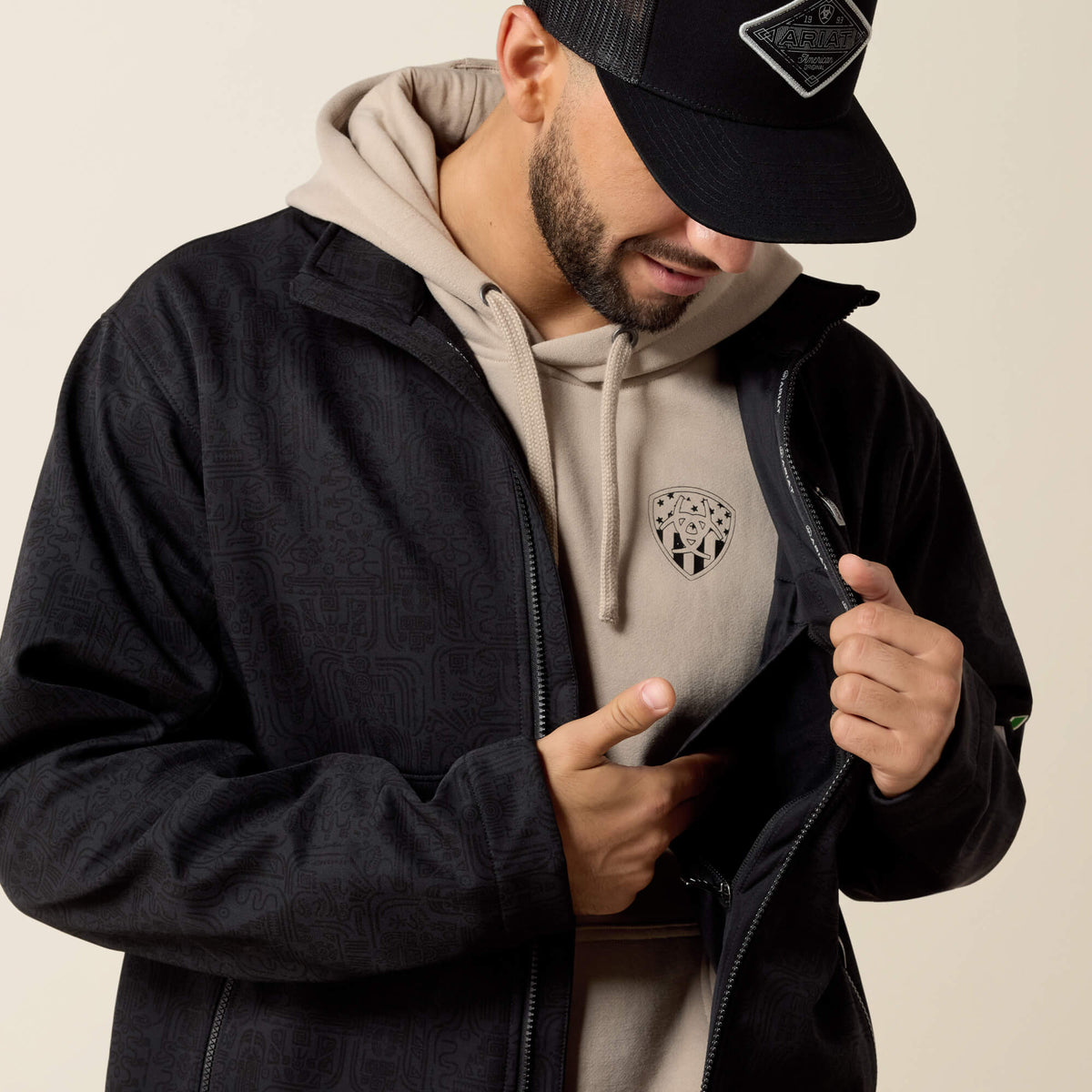 Ariat Logo Softshell Jacket – Black/Mexico, detail 2