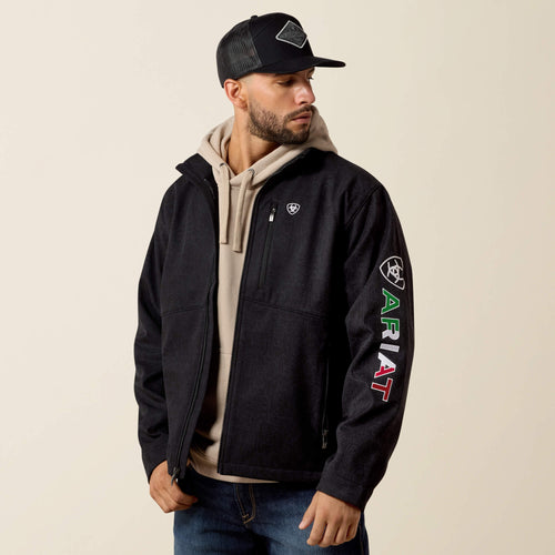 Ariat Logo Softshell Jacket – Black/Mexico, front