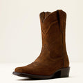 Ariat Oliver Narrow Cutter Toe Western Boot – Rusty Brown Suede, 3/4 front
