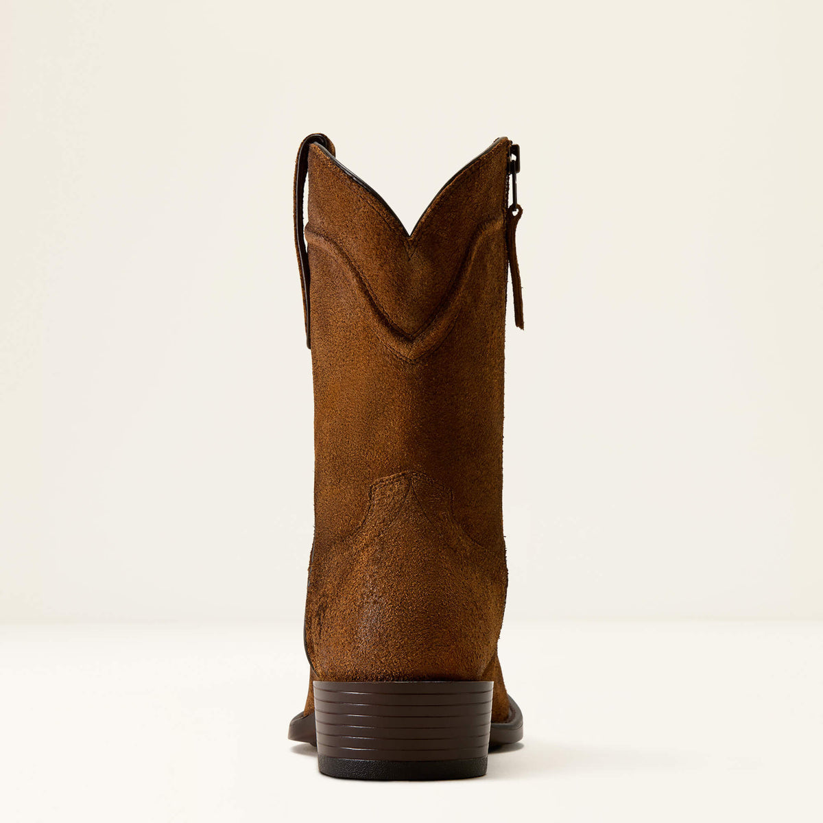 Ariat Oliver Narrow Cutter Toe Western Boot – Rusty Brown Suede, heel