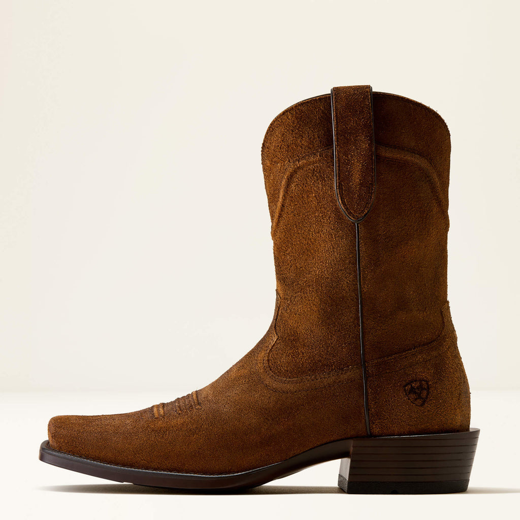 Ariat Oliver Narrow Cutter Toe Western Boot – Rusty Brown Suede, side