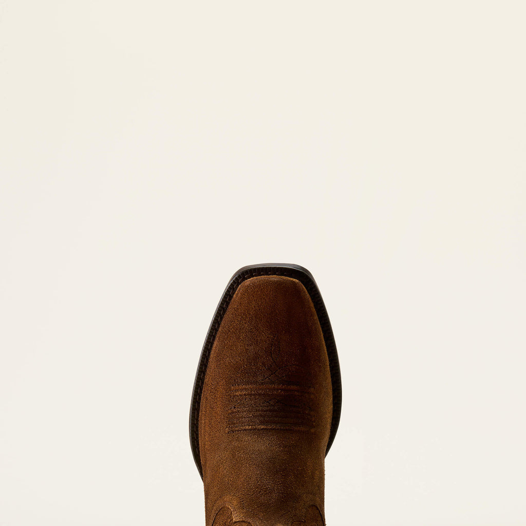 Ariat Oliver Narrow Cutter Toe Western Boot – Rusty Brown Suede, toe