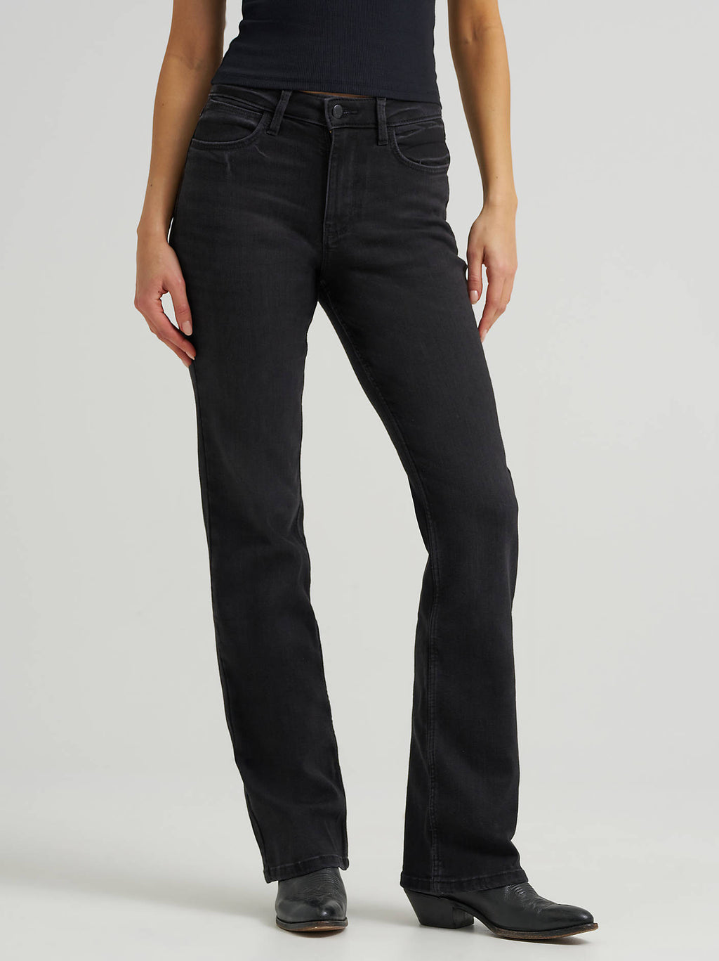 Wrangler High Rise Bold Boot Jeans in Black