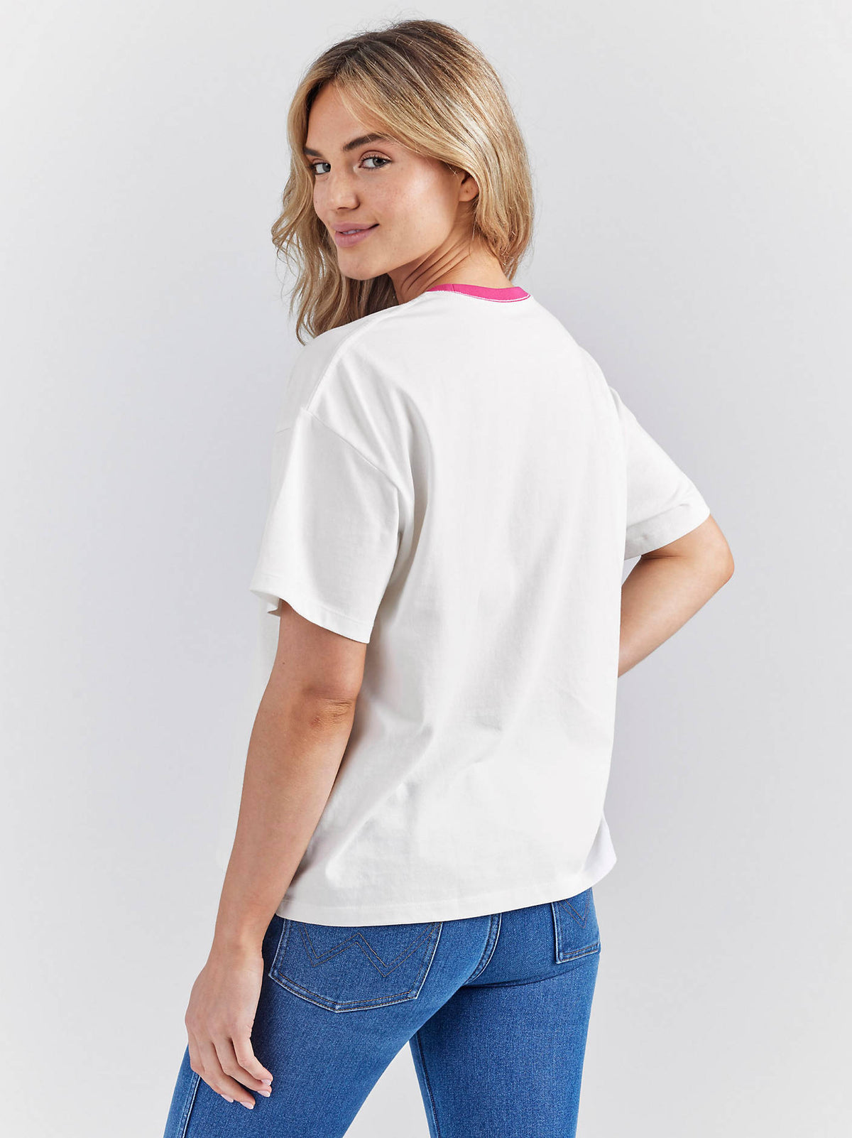 Wrangler x Barbie Desert Girlfriend Tee in Pink/Cream