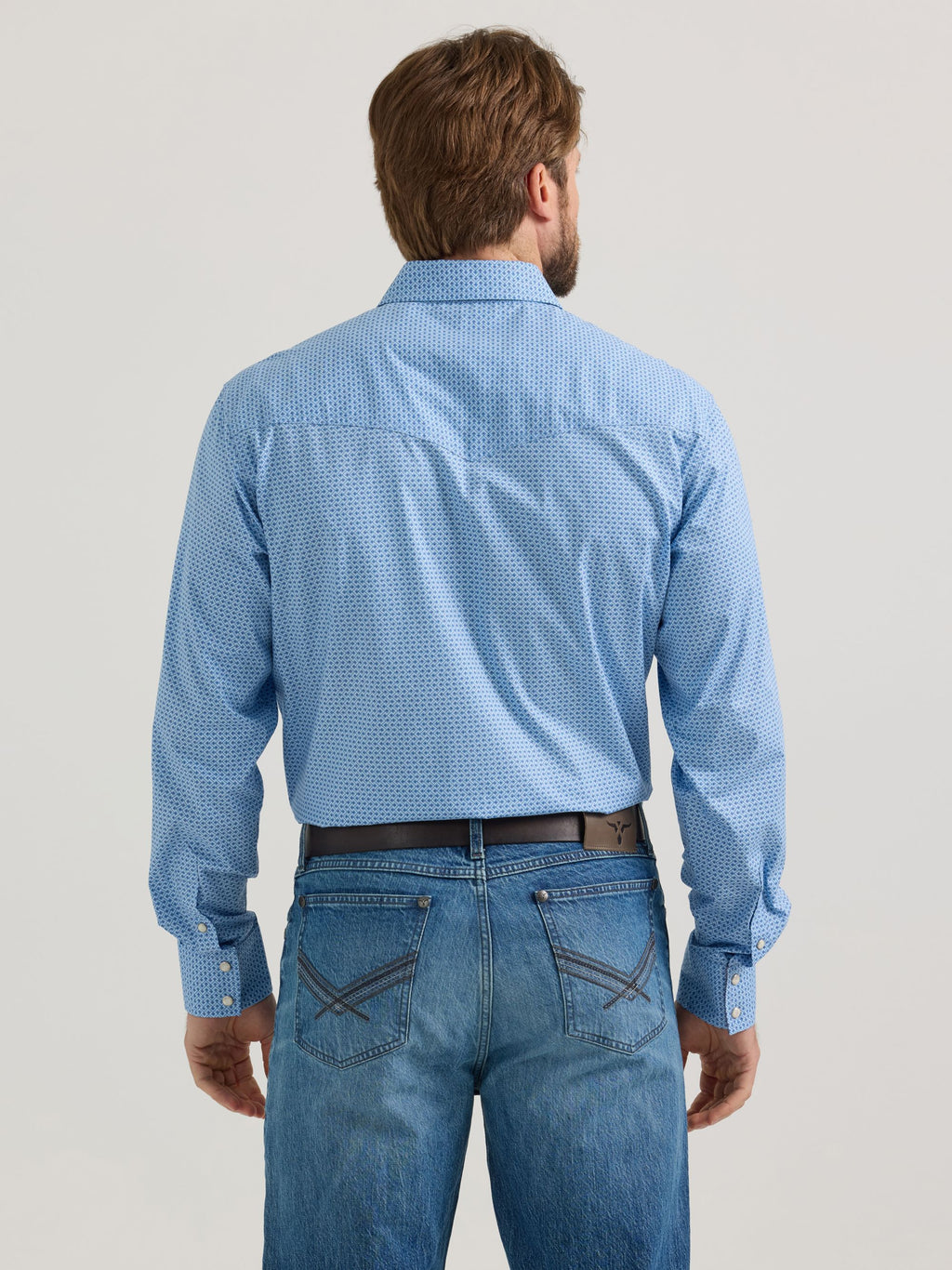Wrangler 20X Competition Advanced Comfort Snap Western Shirt in Blue