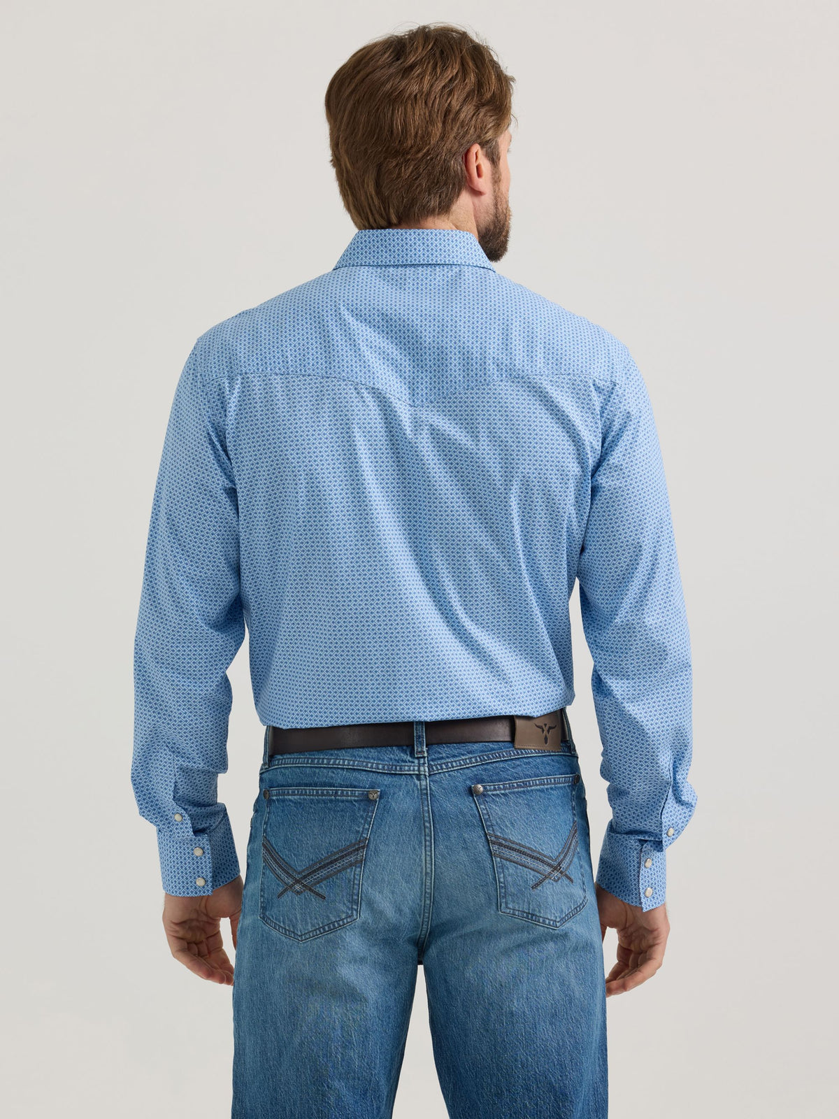 Wrangler 20X Competition Advanced Comfort Snap Western Shirt in Blue