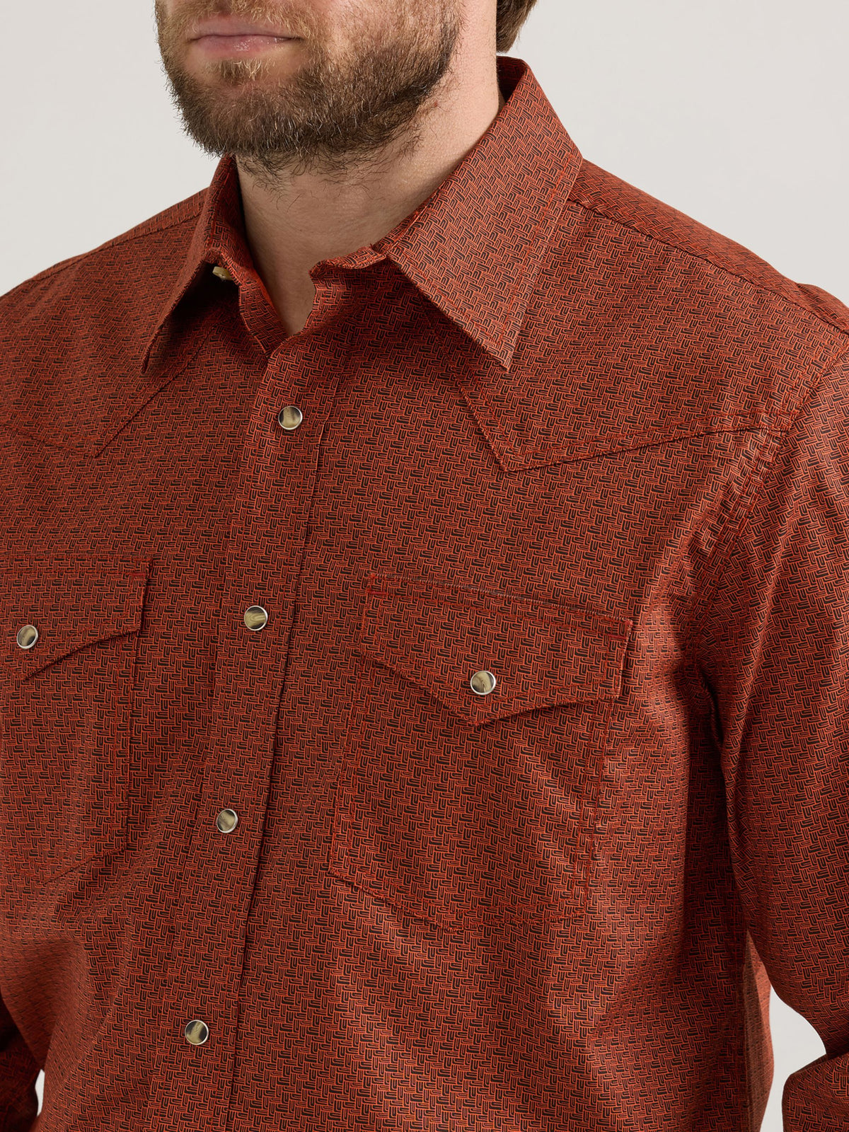 Wrangler 20X Competition Advanced Comfort Snap Western Shirt in Orange