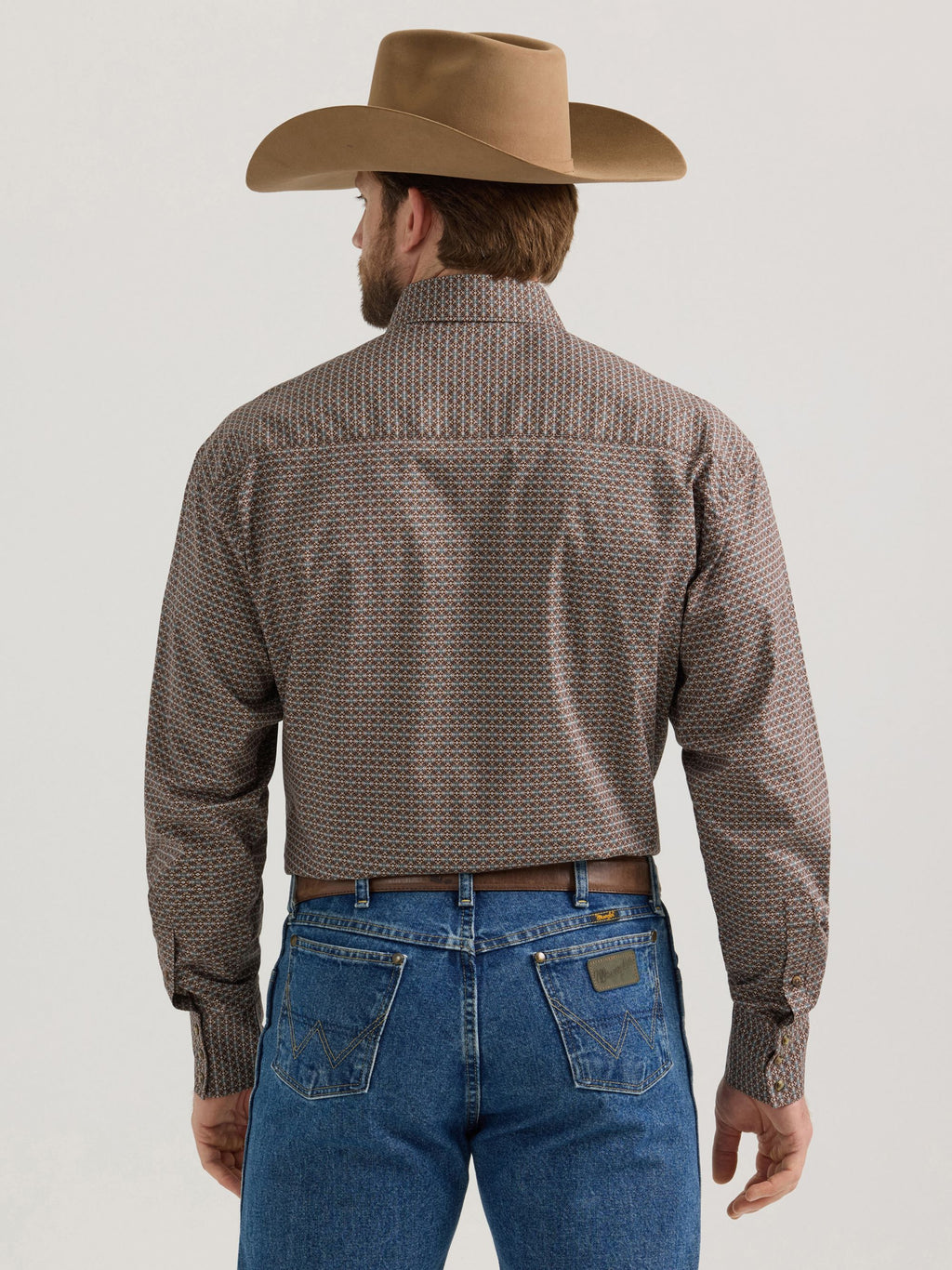 Wrangler George Strait Troubadour Snap Western Shirt in Brown