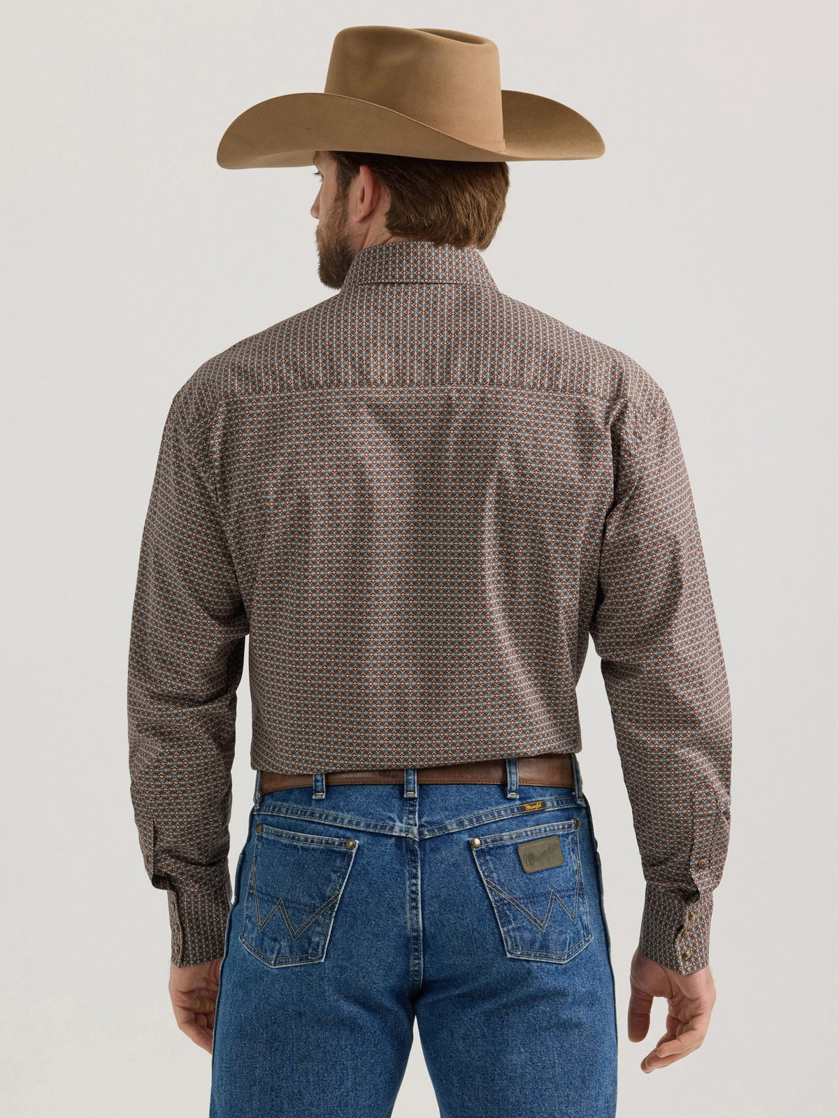 Wrangler George Strait Troubadour Snap Western Shirt in Brown
