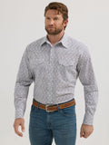 Wrangler 20X Competition Advanced Comfort Snap Western Shirt in Grey/White Print