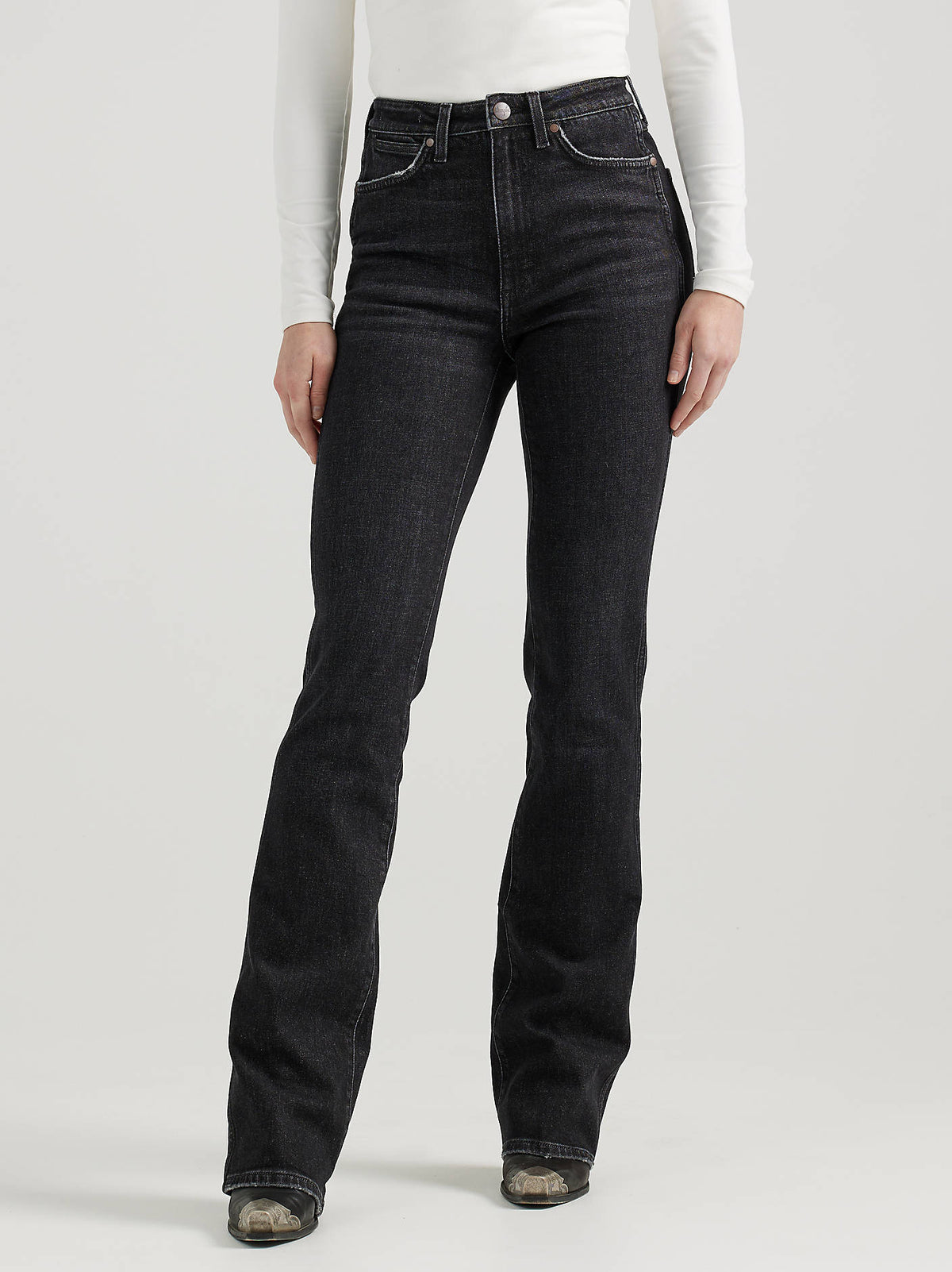 Wrangler Women's Retro Bailey High Rise Bootcut Jean in Black