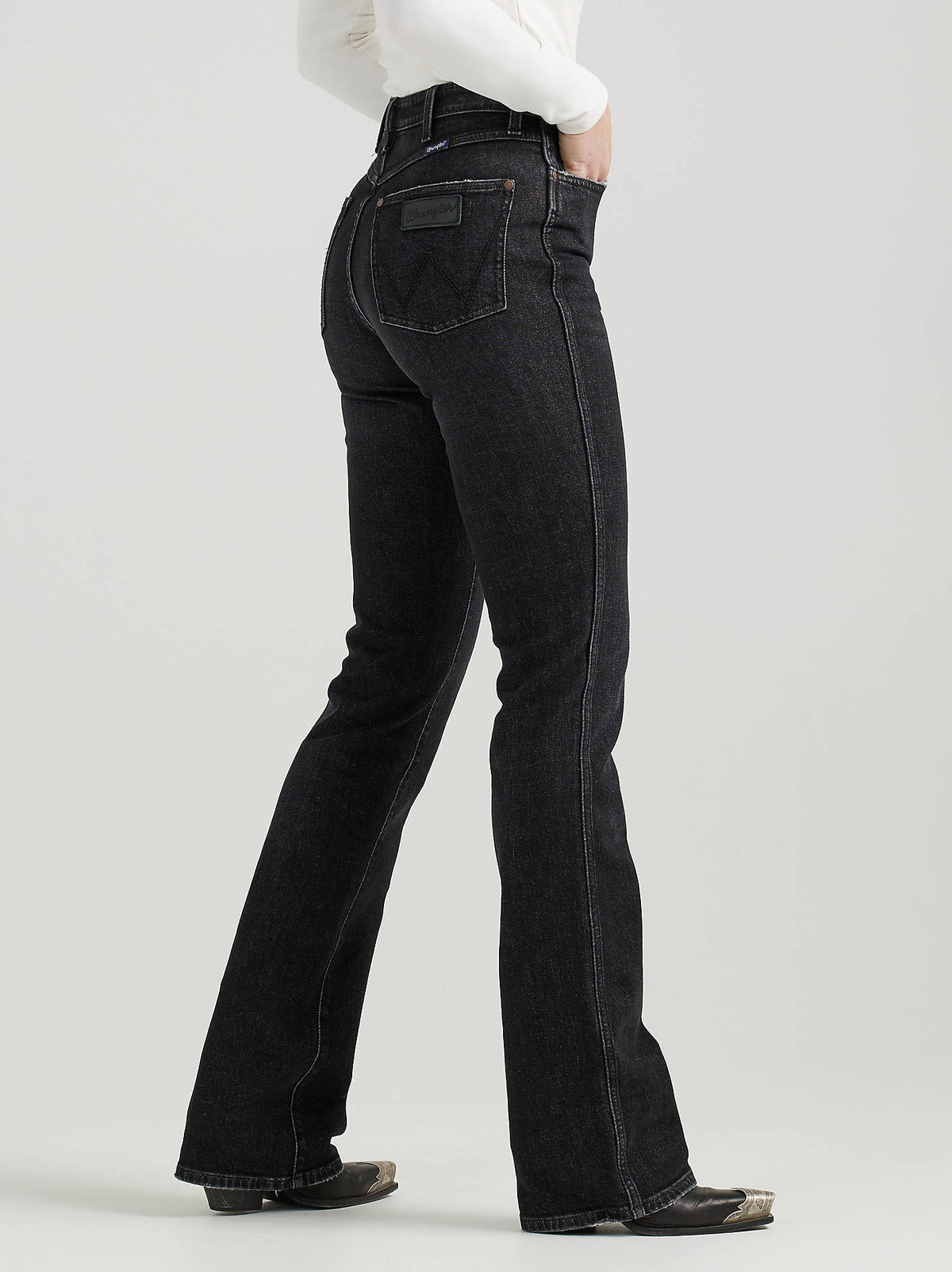 Wrangler Women's Retro Bailey High Rise Bootcut Jean in Black