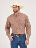 Wrangler George Strait One Pocket Button Down Shirt in Brown Plaid