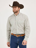 Wrangler George Strait Two Pocket Button Down Shirt in Tan Print