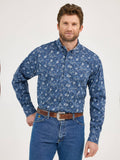 Wrangler George Strait Two Pocket Button Down Shirt in Navy