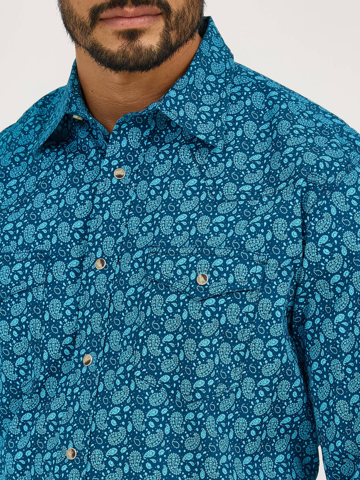Wrangler 20X Competition Advanced Comfort Snap Western Shirt in Navy
