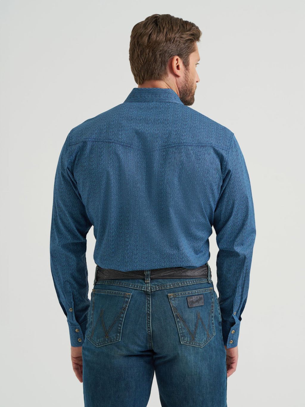 Wrangler 20X Competition Advanced Comfort Snap Western Shirt in Jean Blue