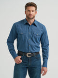 Wrangler 20X Competition Advanced Comfort Snap Western Shirt in Jean Blue