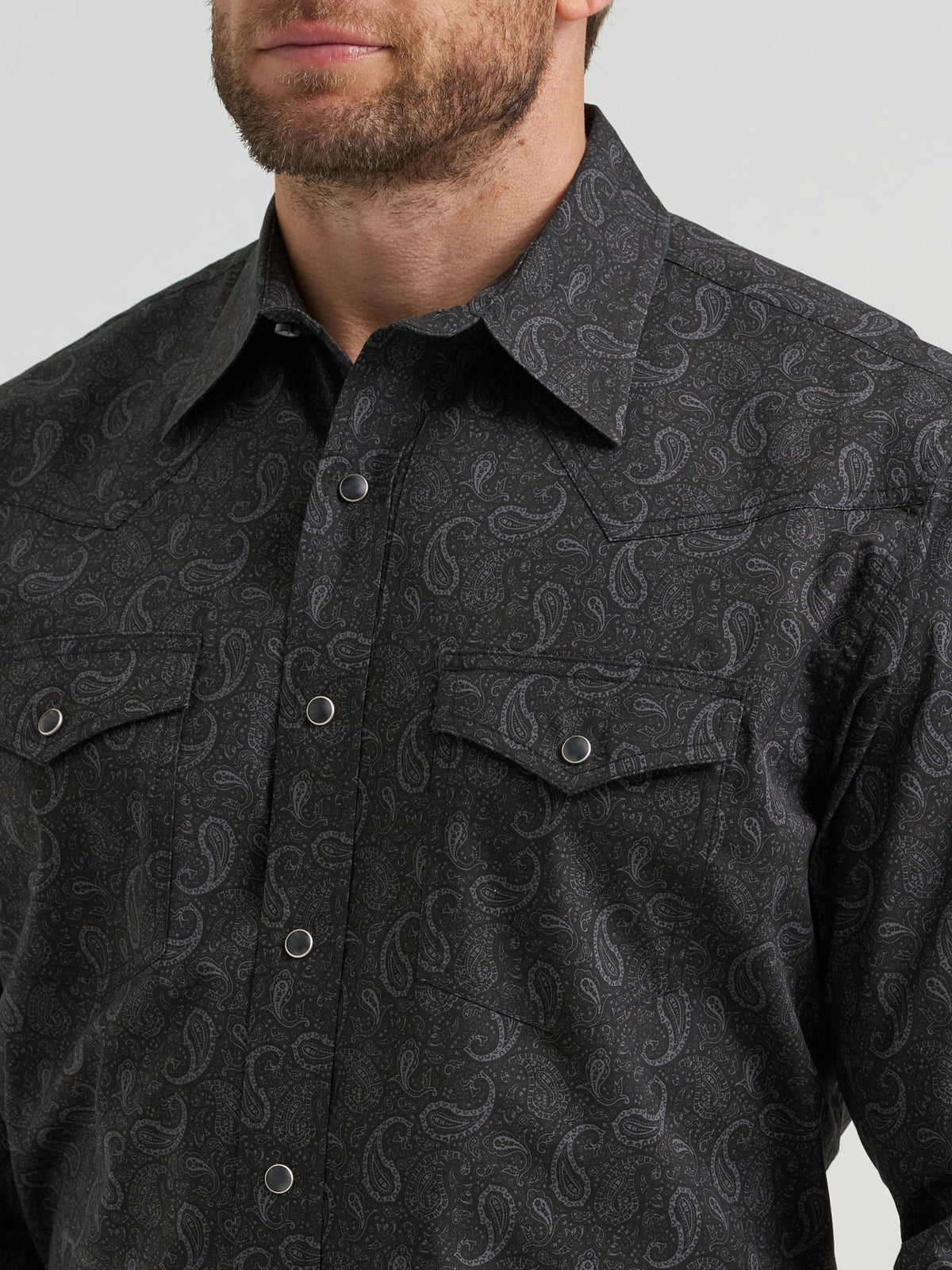 Wrangler 20X Competition Advanced Comfort Snap Western Shirt in Black