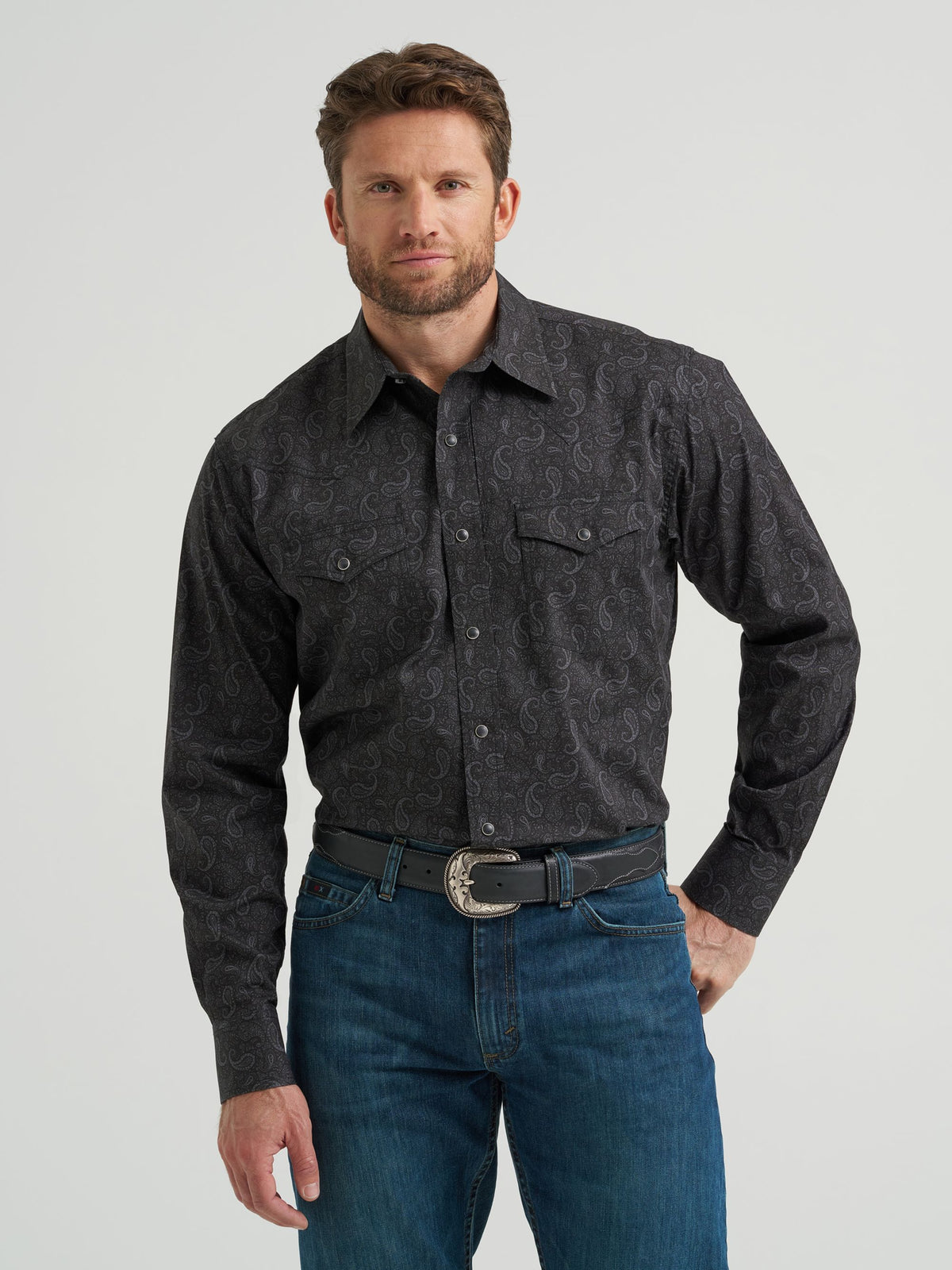 Wrangler 20X Competition Advanced Comfort Snap Western Shirt in Black