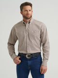 Wrangler George Strait Two Pocket Button Down Shirt in Nouveau Brown