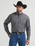 Wrangler George Strait One Pocket Button Down Shirt in Black Navy Hourglass