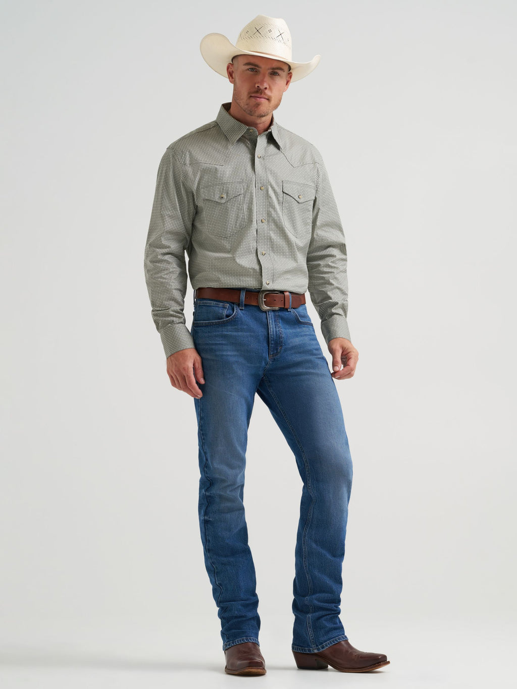 Wrangler 20X Competition Advanced Comfort Snap Western Shirt in Olive