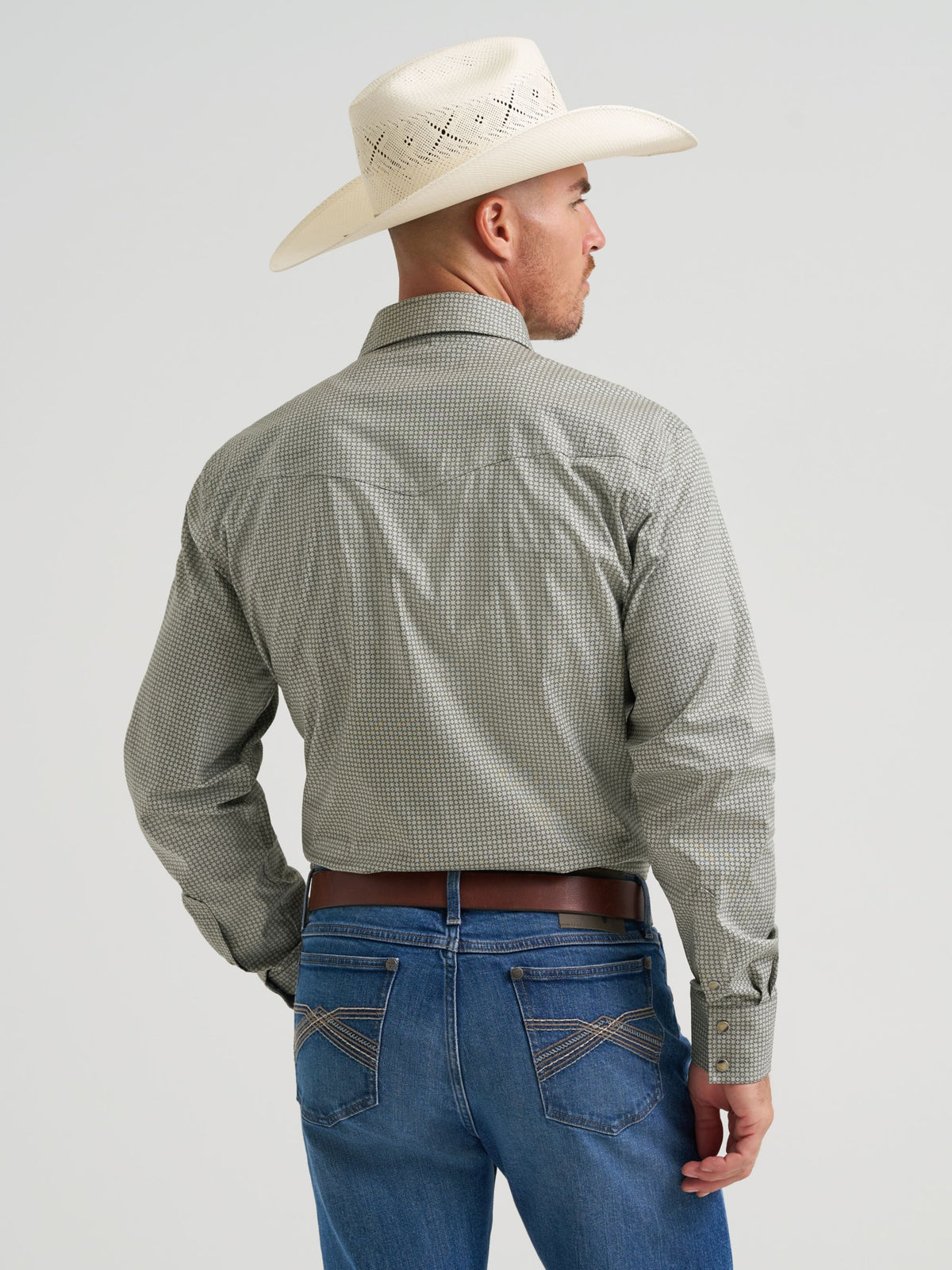 Wrangler 20X Competition Advanced Comfort Snap Western Shirt in Olive