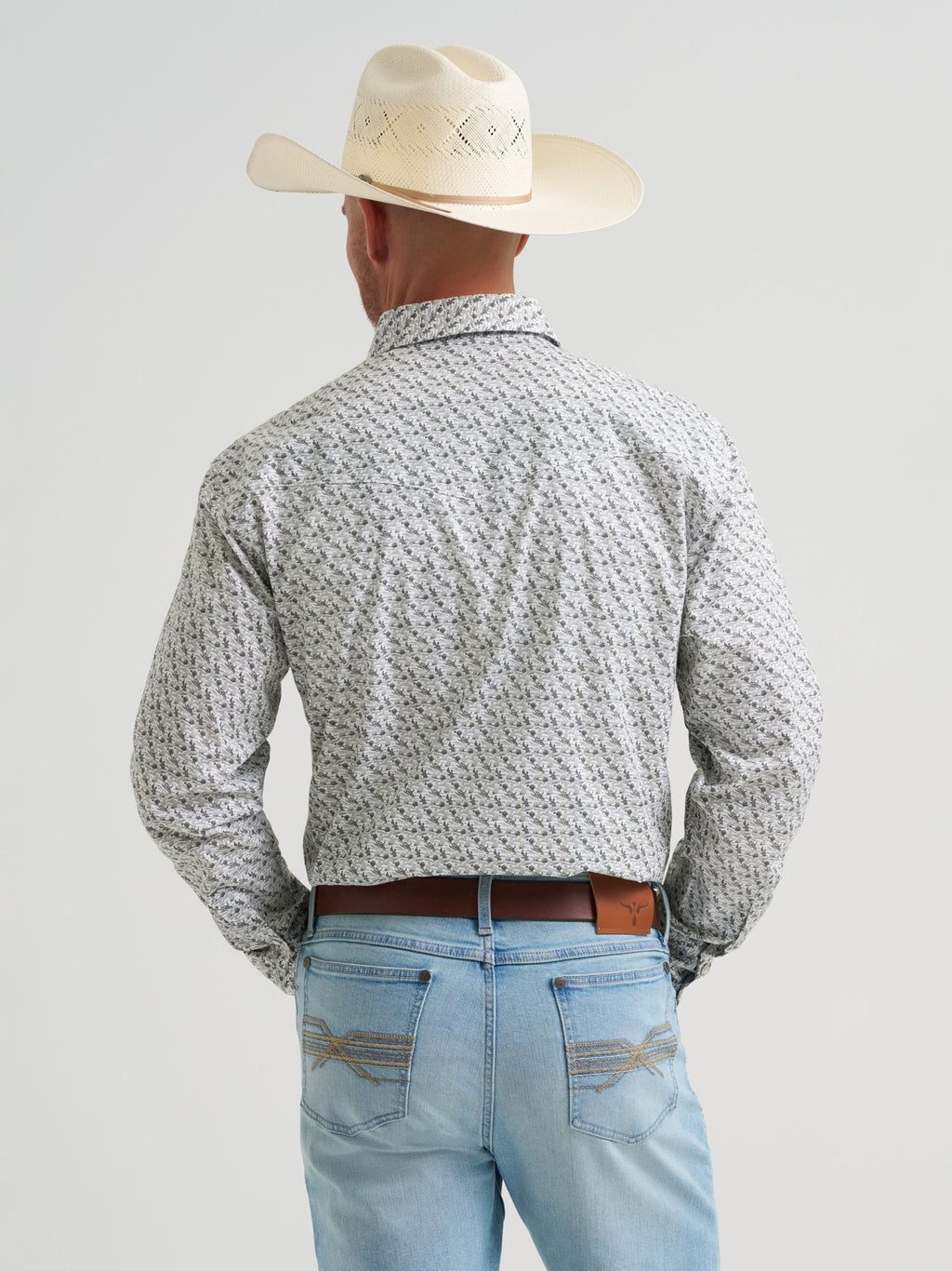 Wrangler 20X Competition Advanced Comfort Snap Western Shirt in Olive Cacti