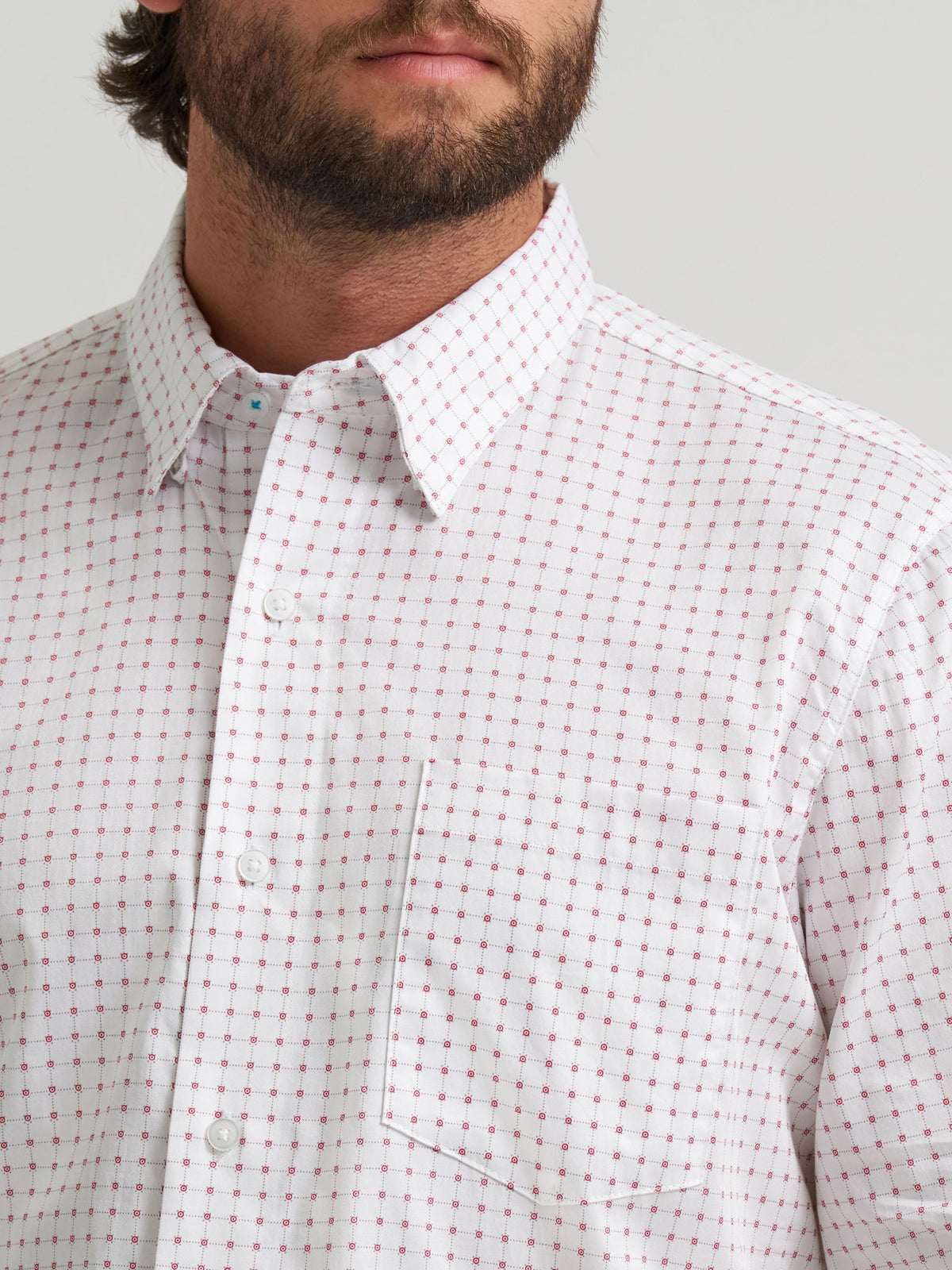 Wrangler Cody Johnson One Pocket Button Down Shirt in Ruby Dots