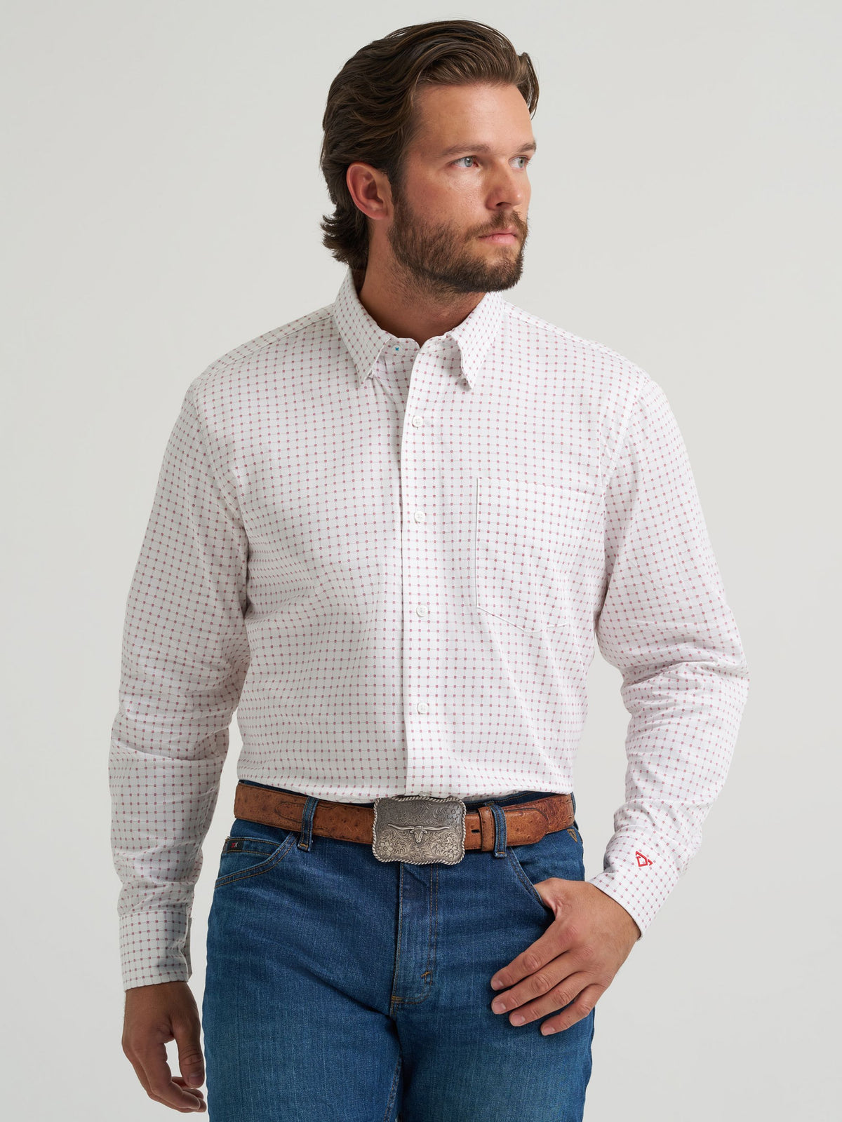 Wrangler Cody Johnson One Pocket Button Down Shirt in Ruby Dots