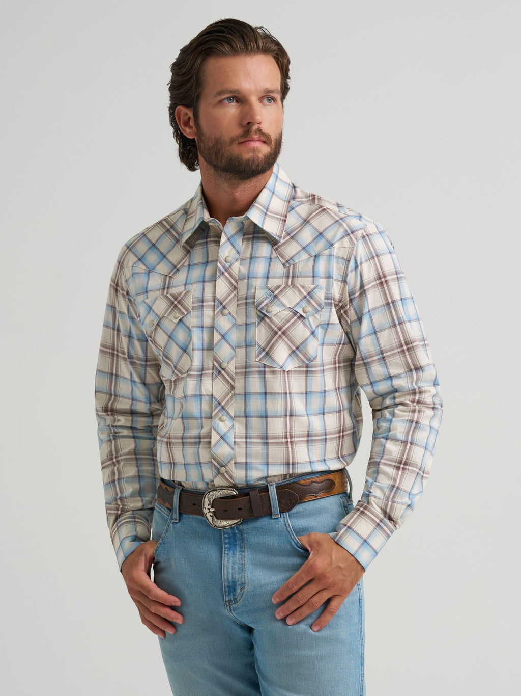 Wrangler Retro Sawtooth Snap Western Shirt in Historic Tan