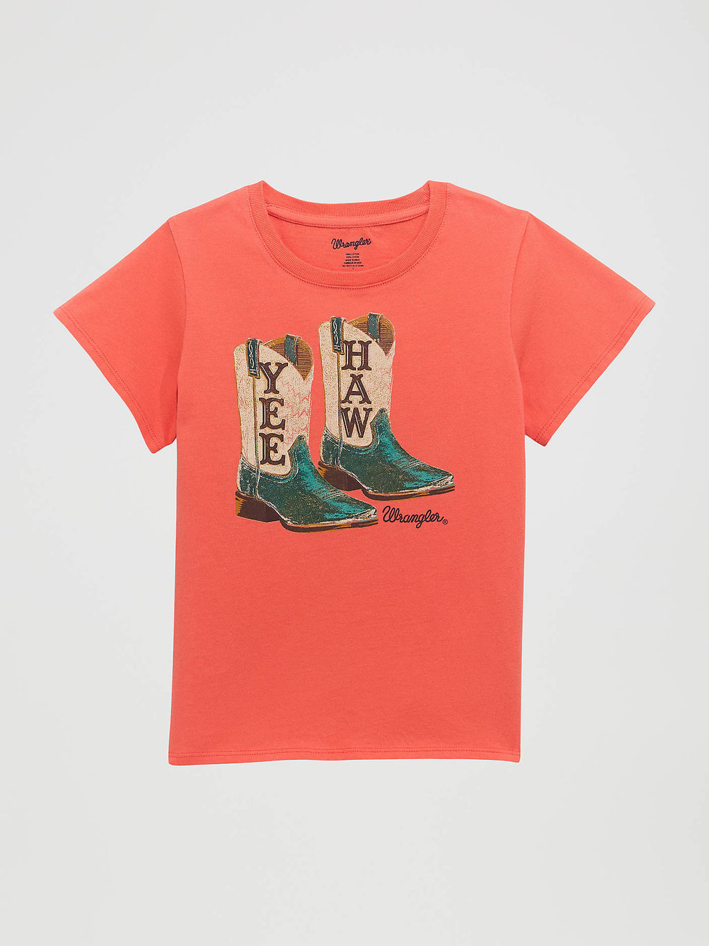 Wrangler Yee Haw Tee in Peach