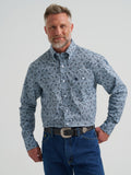 Wrangler George Strait One Pocket Button Down Shirt in Steely Paisley