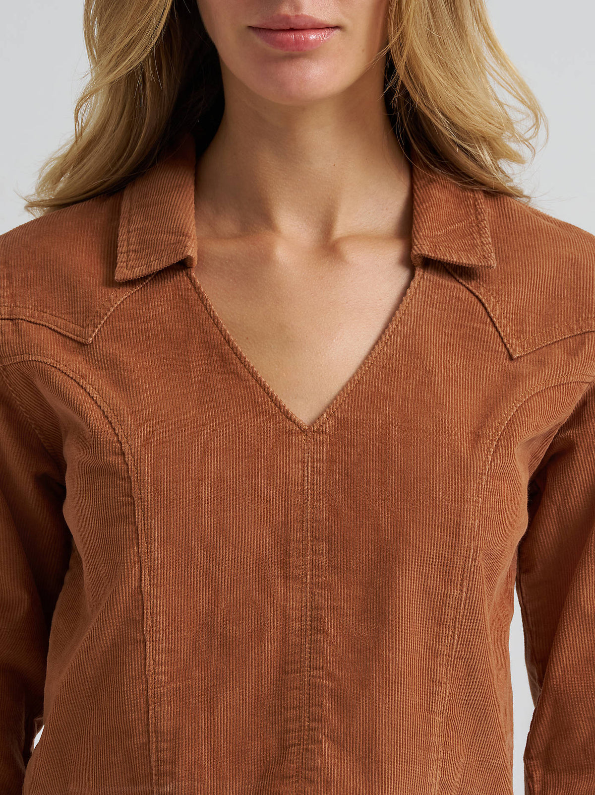 Wrangler Prairie Popover Corduroy Shirt in Light Brown