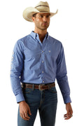 Ariat Team Potter Fitted Long Sleeve Shirt – Blue/White