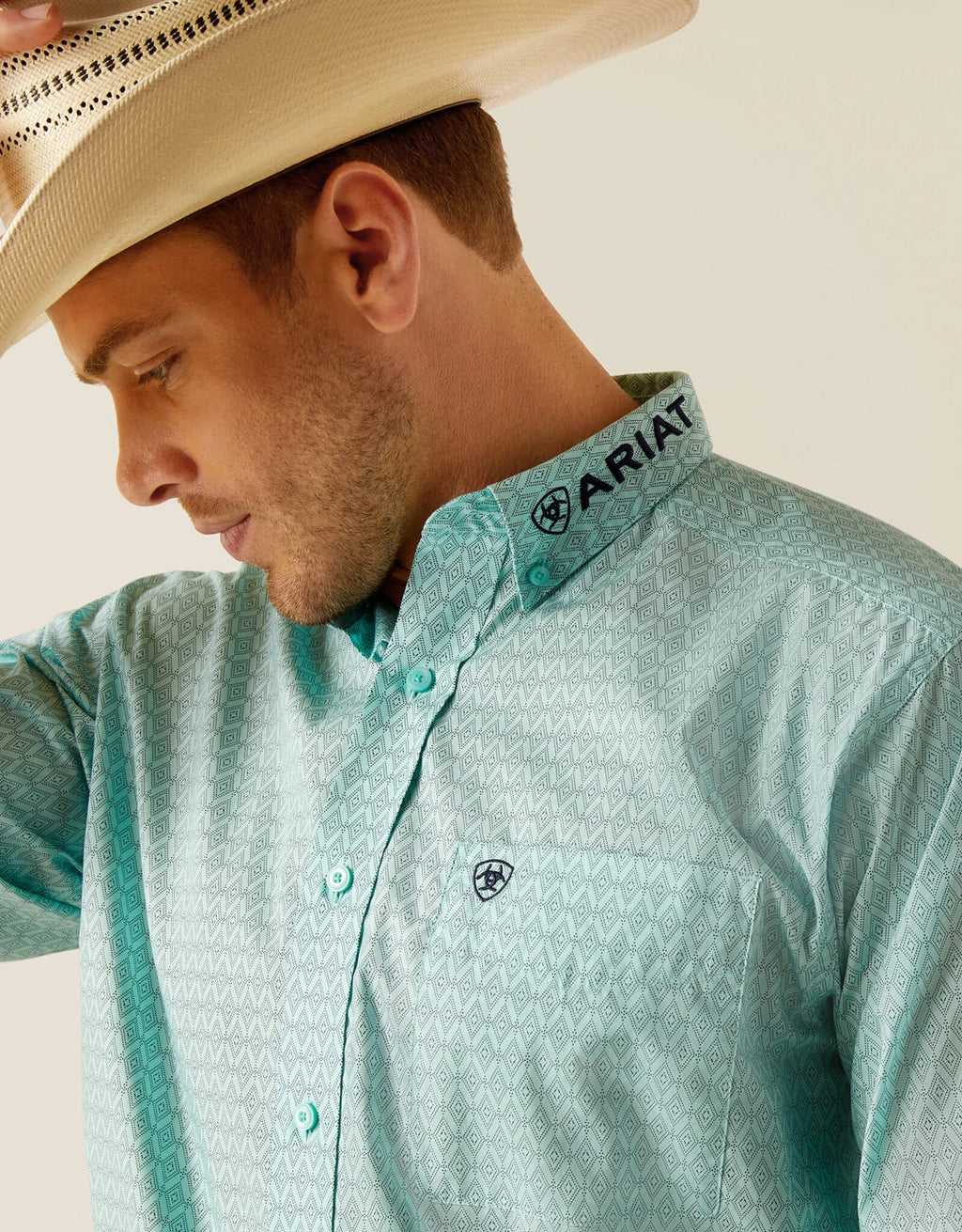 Ariat Team Gian Long Sleeve Shirt – Light Aqua