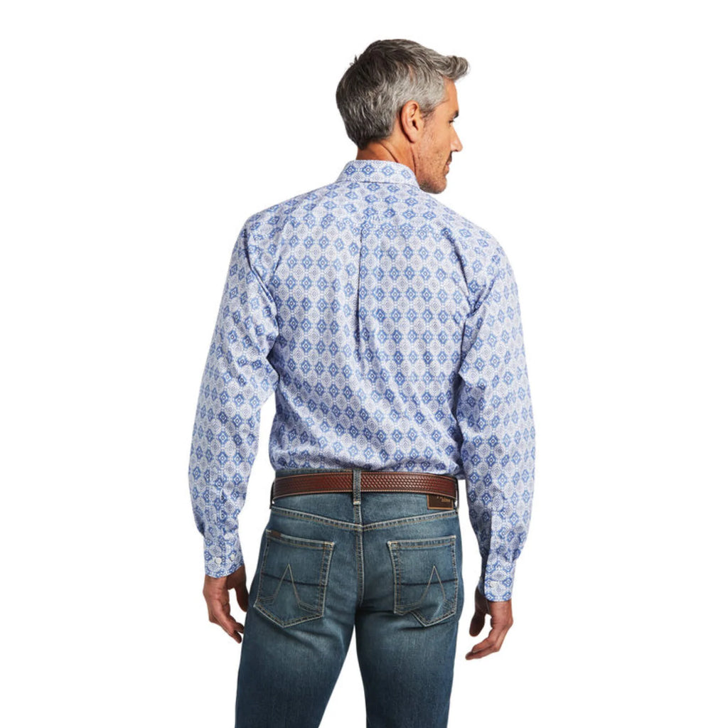 Ariat WF Eliot Fitted Long Sleeve Shirt – Blue/White