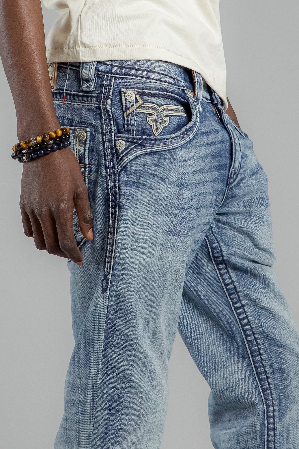 Rock Revival Richie Straight Jeans – Light Blue